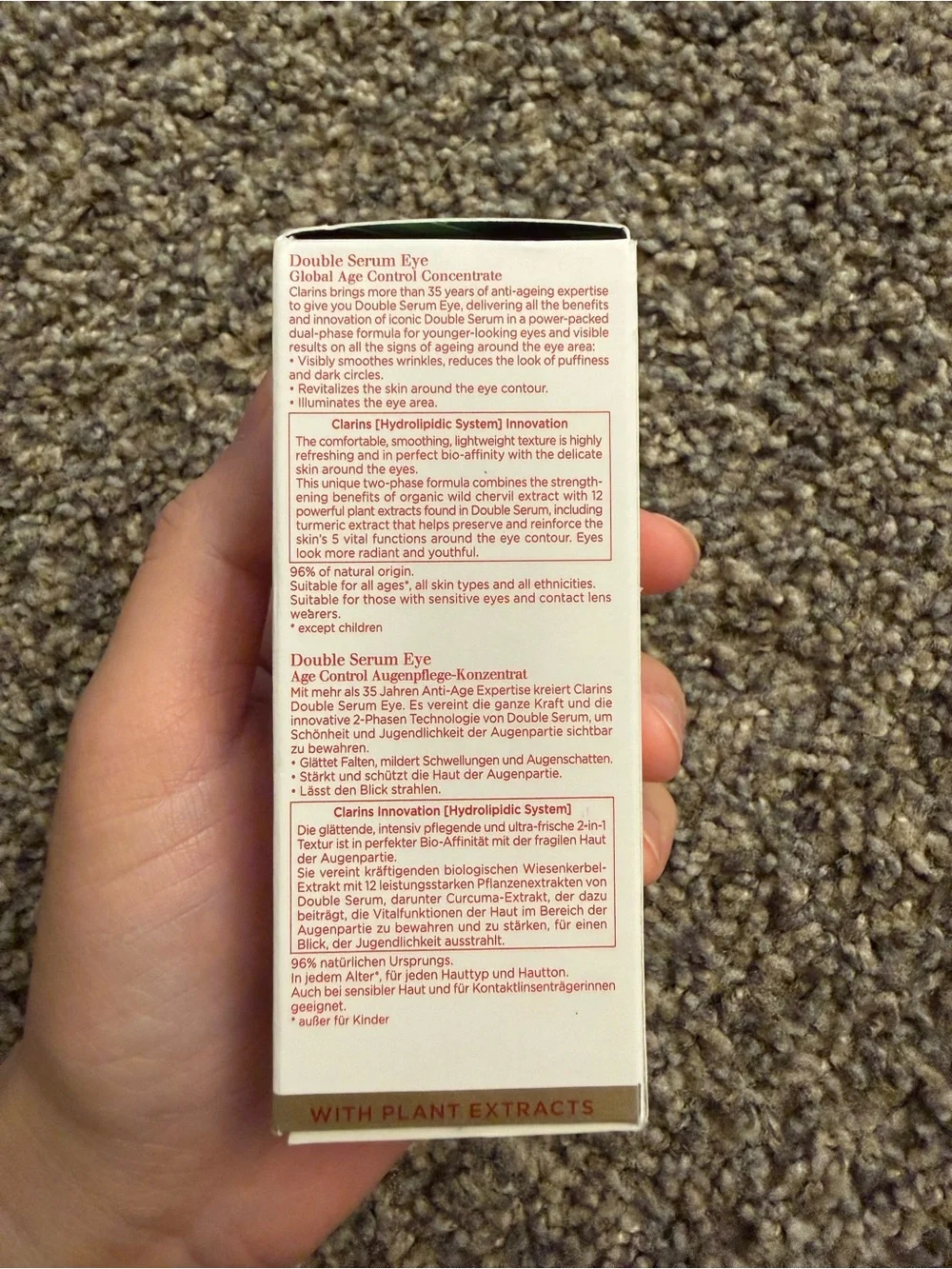 Clarins Double Serum Eye - Gold and Brown Packaging